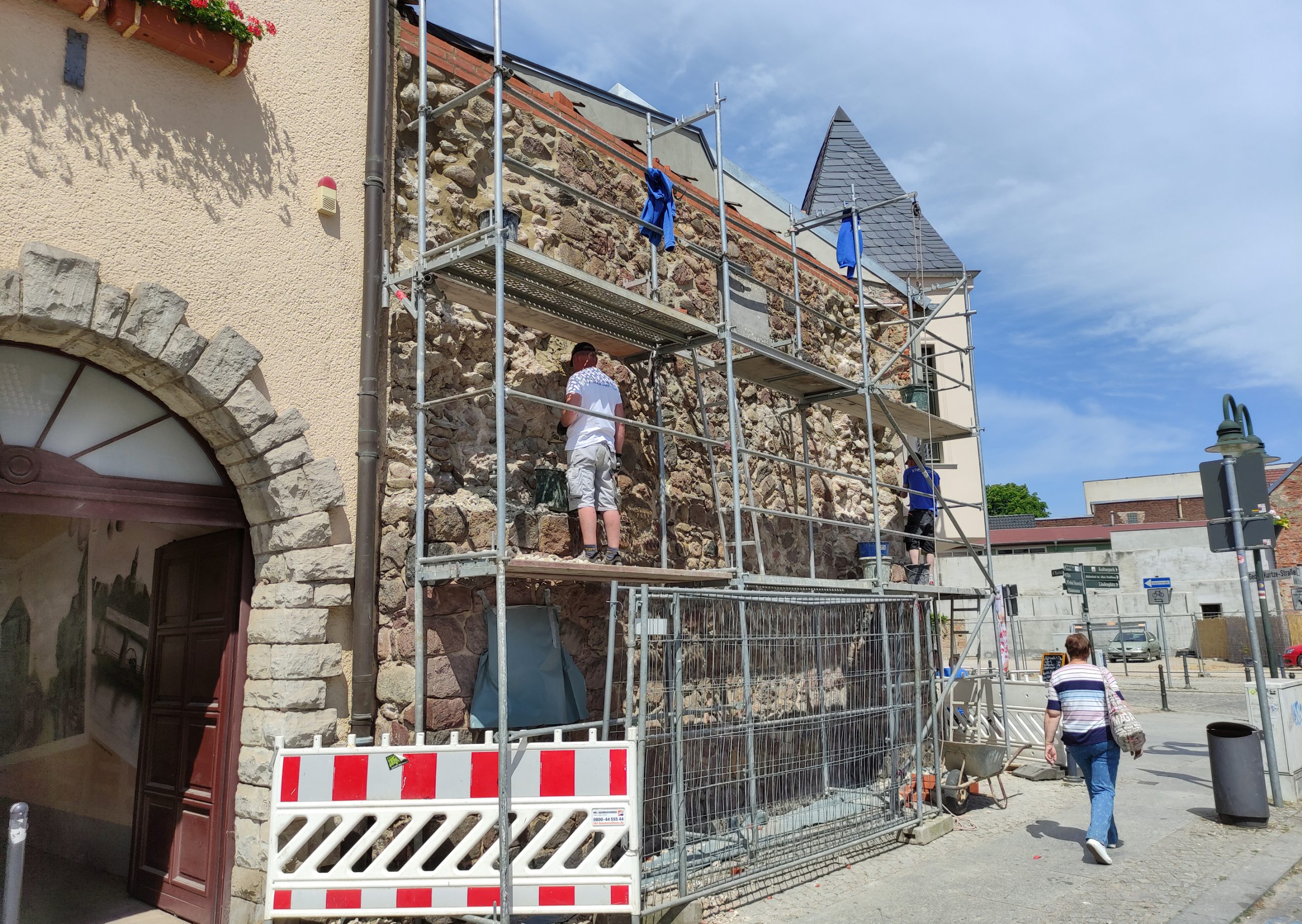Sanierungsarbeiten an der Stadtmauer beim ehemaligen Pulverturm