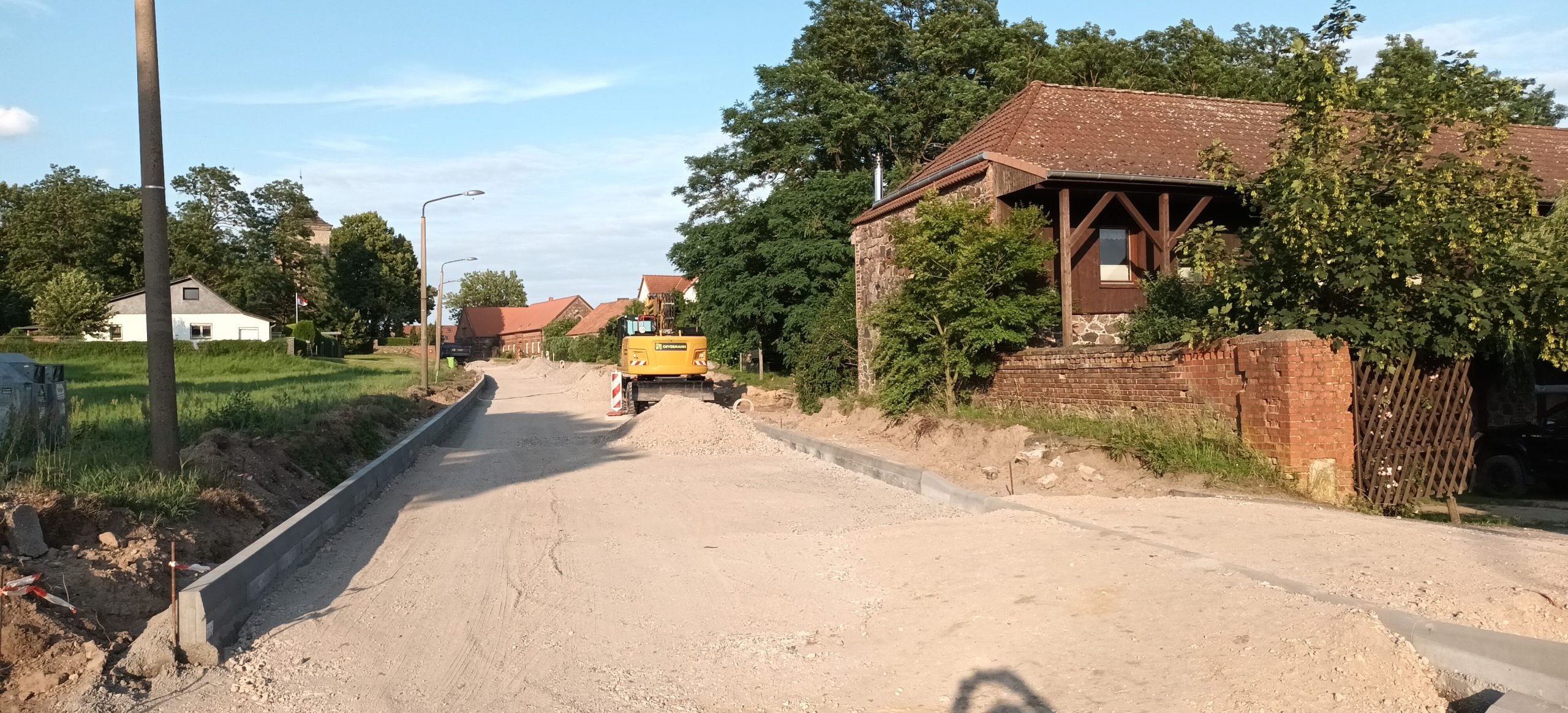 Straßenbau an der Ortsdfurchfahrt Ruhlsdorf
