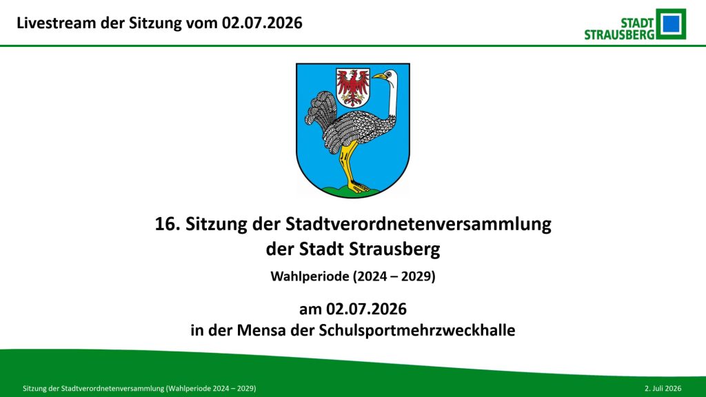 Livestream der Stadtverordnetenversammlung vom 02.07.2026