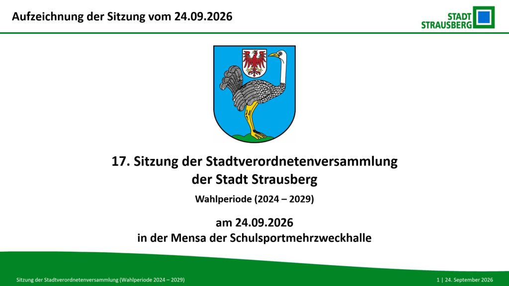 Aufzeichnung der Stadtverordnetenversammlung vom 24.09.2026